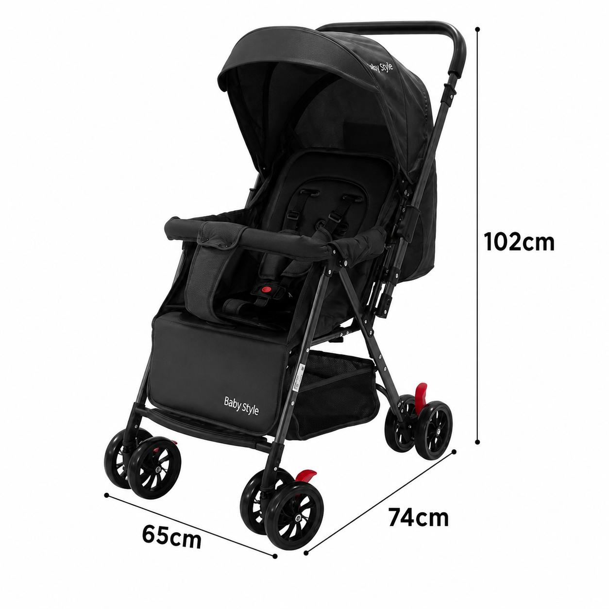 Carrinho de Bebê Passeio Reversível 15kg Runner Infantil Dobrável Compacto Leve