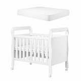 Berço Americano Soninho Com Rodízios Vira Mini Cama Colchão Incluso Multifuncional