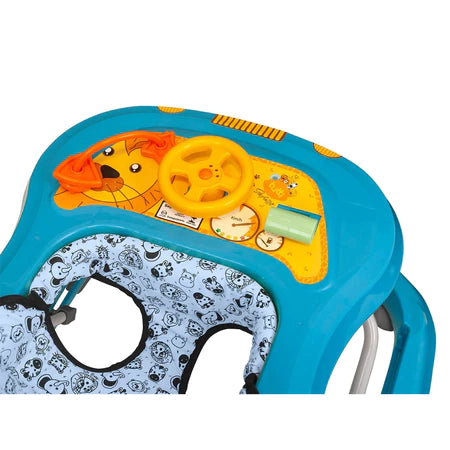 Andador Infantil Tutti Baby Musical Azul com Regulagem de Altura Bandeja de Atividades Dobrável