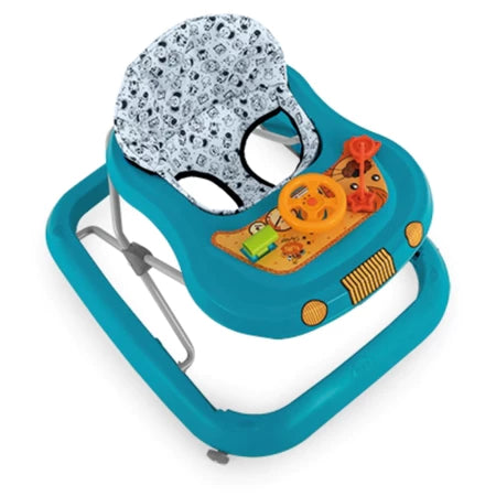 Andador Infantil Tutti Baby Musical Azul com Regulagem de Altura Bandeja de Atividades Dobrável