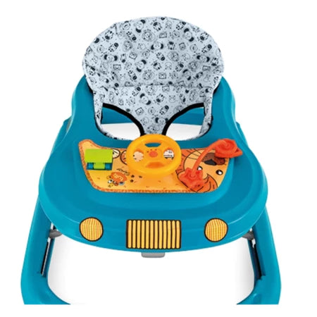 Andador Infantil Tutti Baby Musical Azul com Regulagem de Altura Bandeja de Atividades Dobrável