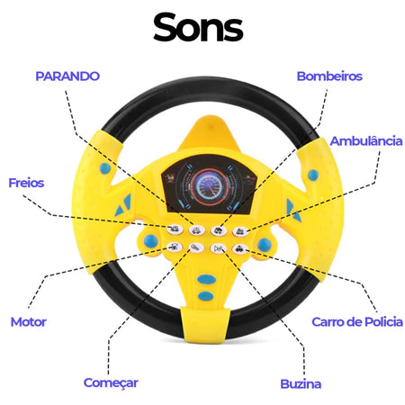 Volante Educativo Interativo Infantil Com Som Realista Brinquedo Sonoro Musical Bebê