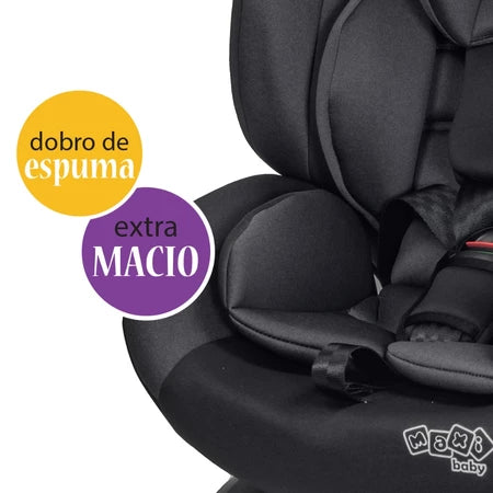 Cadeira para Auto Maxi Baby Max360 Preta 0 a 36 kg com Isofix Rotação 360° e Cinto de 5 Pontos