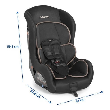 Cadeira para Auto Galzerano Maximus Preta 0 a 25 kg com Cinto de 5 Pontos e Protetor de Cabeça