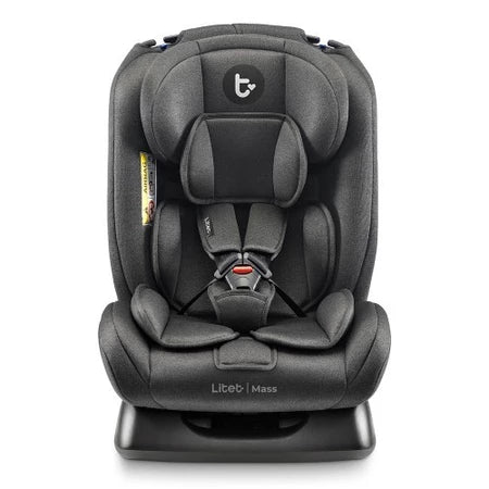 Cadeira para Auto Litet Mass Preta 0 a 36 kg com Cinto de Segurança e Ajuste de Encosto