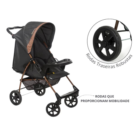 Carrinho De Bebê Romano E Bebê Conforto Carro até 22 kg 3 em 1 Berço Reclinável Retrátil