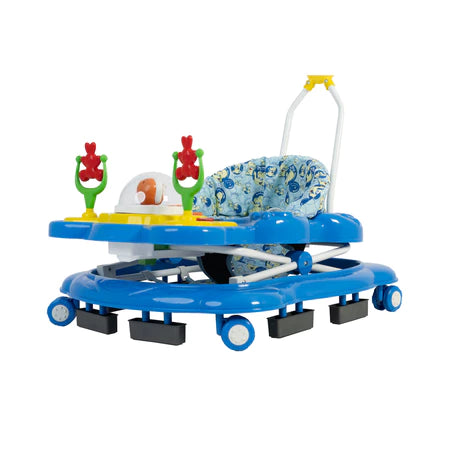 Andador Infantil Jumbo Baby Megaluxo Azul Musical com Bandeja de Atividades e Regulagem de Altura