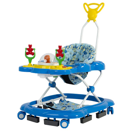 Andador Infantil Jumbo Baby Megaluxo Azul Musical com Bandeja de Atividades e Regulagem de Altura