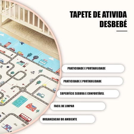 Tapete Tatame Infantil Bebê Dupla Face Emborrachado Pista
