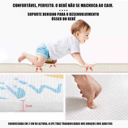 Tapete Tatame Infantil Bebê Dupla Face Emborrachado Pista