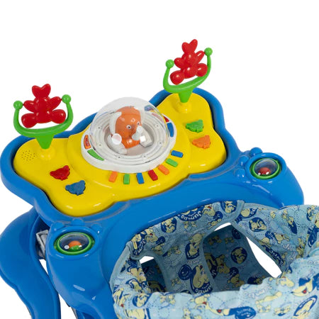 Andador Infantil Jumbo Baby Megaluxo Azul Musical com Bandeja de Atividades e Regulagem de Altura