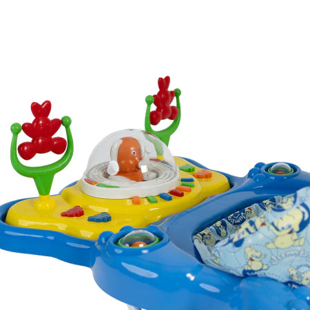 Andador Infantil Jumbo Baby Megaluxo Azul Musical com Bandeja de Atividades e Regulagem de Altura