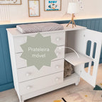 Cômoda Infantil 4 Gavetas com Porta