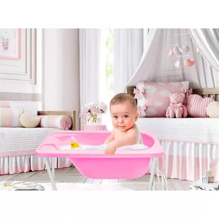 Banheira para Bebe Com Suporte Dobrável 34 Litros Infantil Resistente