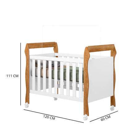 Berço Americano Soninho Com Rodízios Vira Mini Cama Colchão Incluso Multifuncional