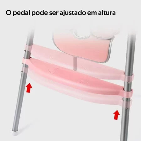 Cadeirinha de Alimentação Dobrável Mesa Ajustável em Altura Cadeira Alta Portátil Bebês