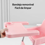 Cadeirinha de Alimentação Dobrável Mesa Ajustável em Altura Cadeira Alta Portátil Bebês