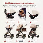 Carrinho Completo 3 Em 1 Com Moisés e Bebe Conforto