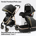 Carrinho Completo 3 Em 1 Com Moisés e Bebe Conforto
