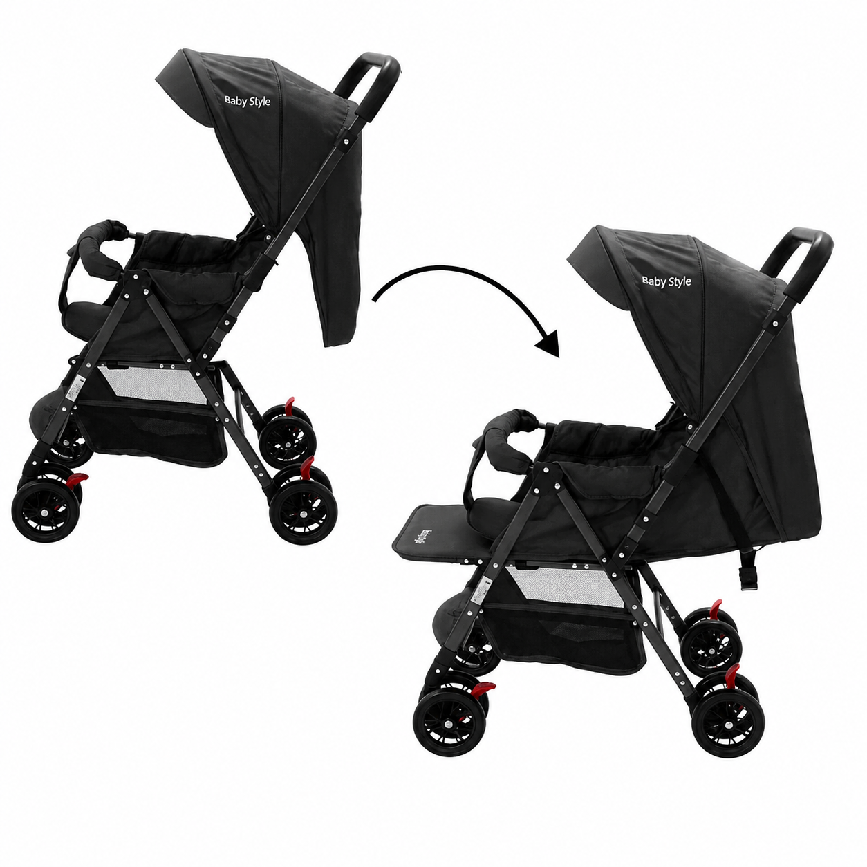 Carrinho de Bebê Passeio Reversível 15kg Runner Infantil Dobrável Compacto Leve
