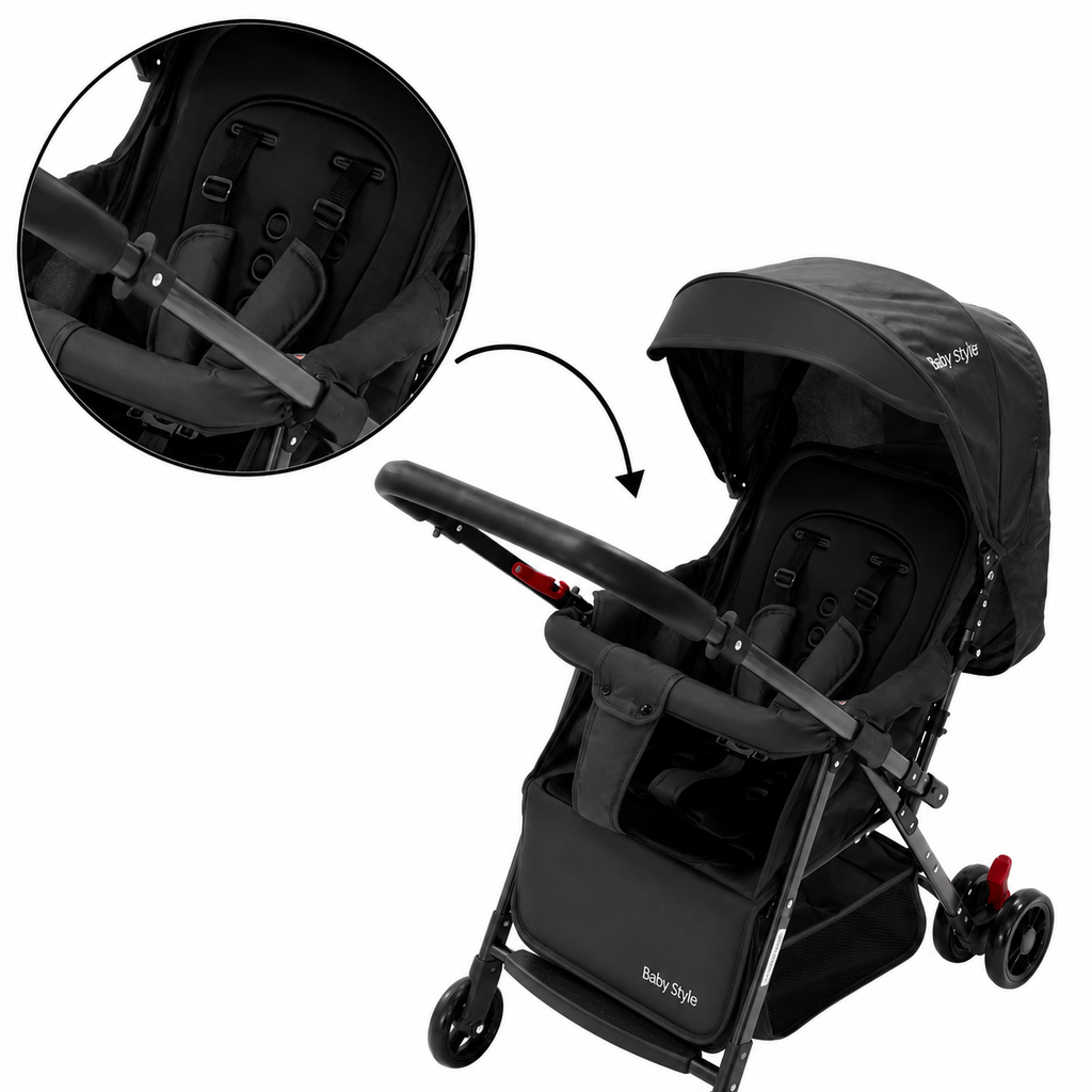 Carrinho de Bebê Passeio Reversível 15kg Runner Infantil Dobrável Compacto Leve