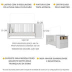 Berço Cômoda para Colchão 60 x 130 cm Meu Bebê Branco