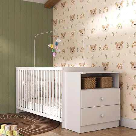 Berço Cômoda para Colchão 60 x 130 cm Meu Bebê Branco