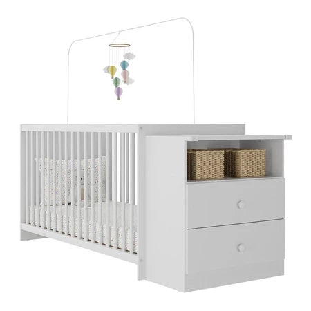 Berço Cômoda para Colchão 60 x 130 cm Meu Bebê Branco