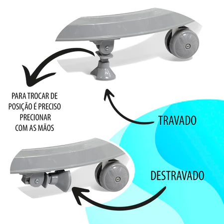 Andador Infantil KaBaby Step-Up Cinza com Capota Brinquedo Musical Luz e Som Empurrador
