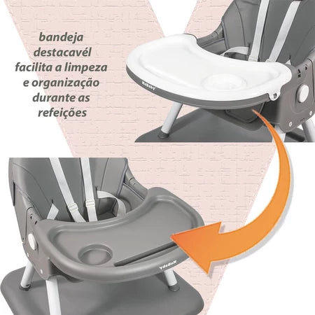 Cadeira De Alimentação Portátil Bebê Multifuncional Com Mesa