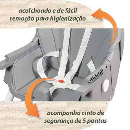 Cadeira De Alimentação Portátil Bebê Multifuncional Com Mesa
